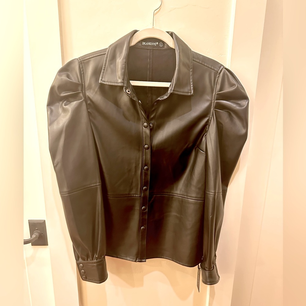 Faux leather shirt/ jacket